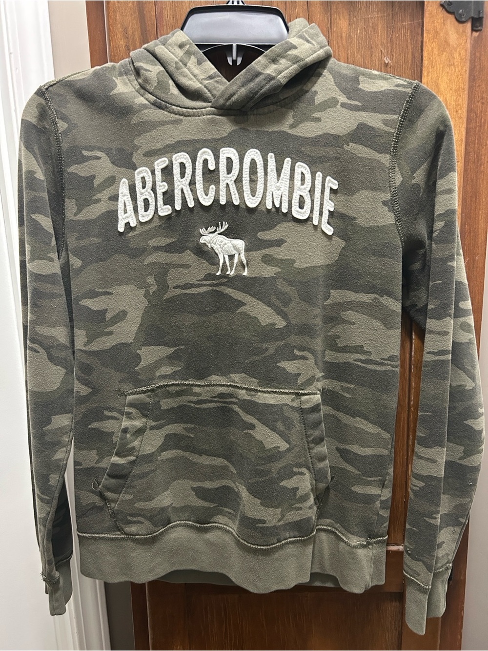 Abercrombie Kids 15/16 Camo Hoodie Sweatshirt - Green
